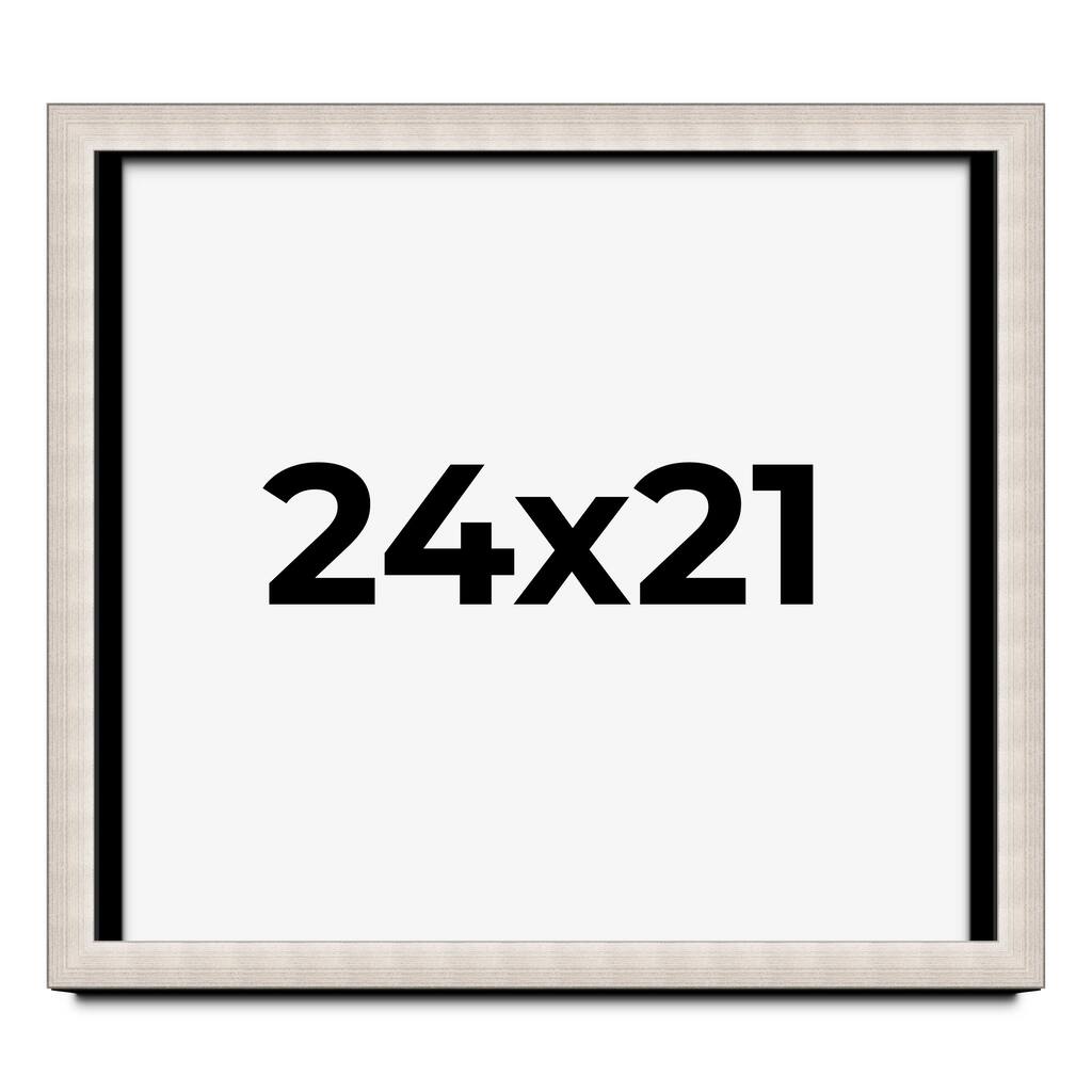 24x21 Shadow Box Frame Silver Real Wood Contemporary Shadowbox Display Frame UV Acrylic Front Acid Free Backing and Hardware