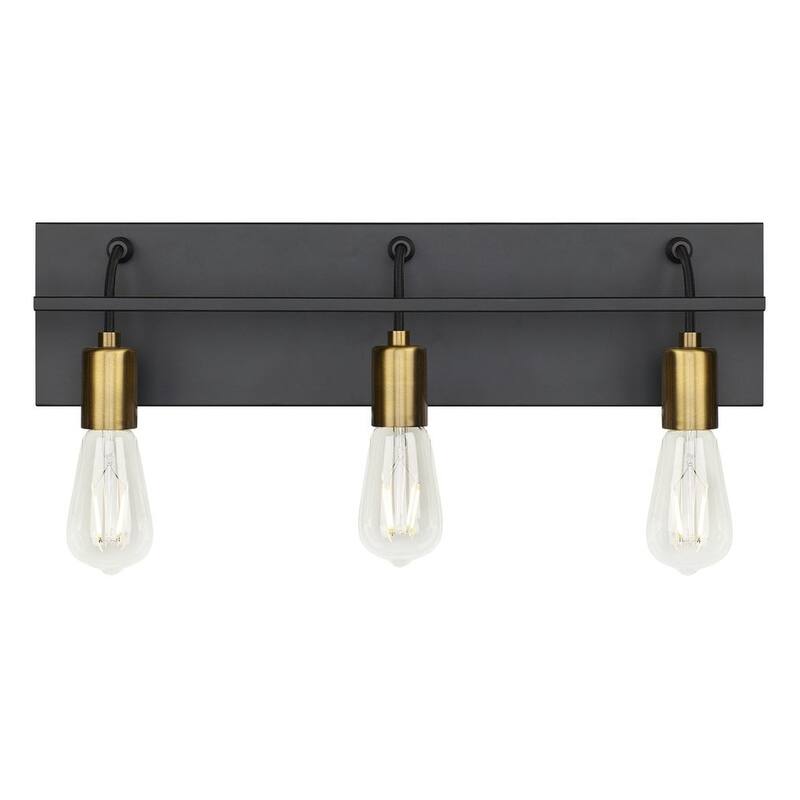 Tae 3 Bath Industrial  Wall Bath Fixture in Black Aged Brass - Black/Aged Brass