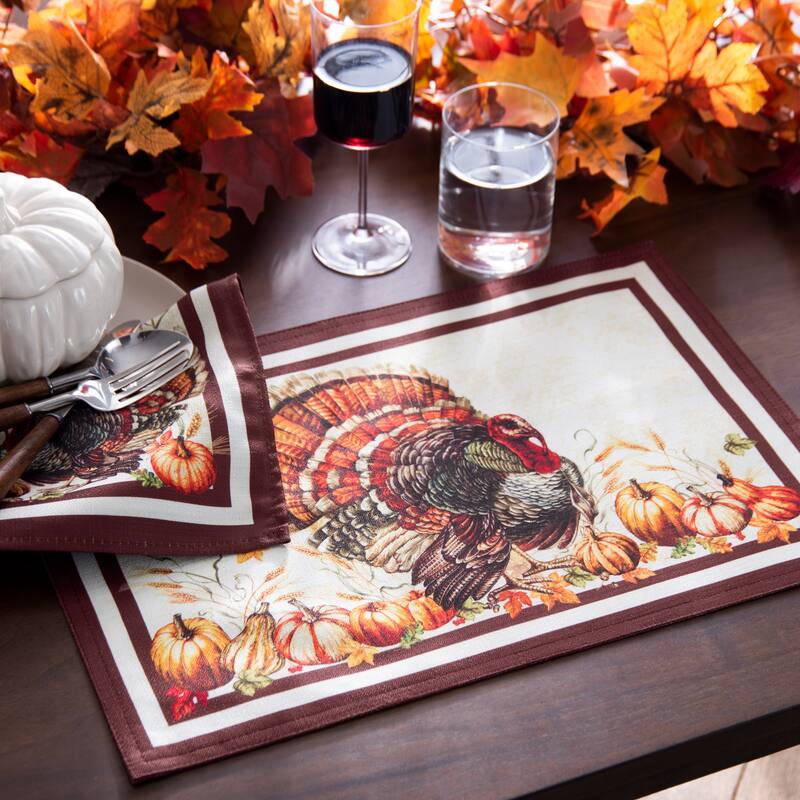 Autumn Heritage Turkey Engineered Placemats, Set of 4 - 13x19