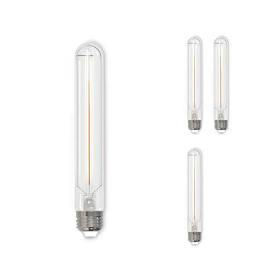 Bulbrite LED Filament Pack of (4) 3 Watt Dimmable 7.5 Inch T9 Light Bulb with Clear Glass Finish and Medium (E26) Base