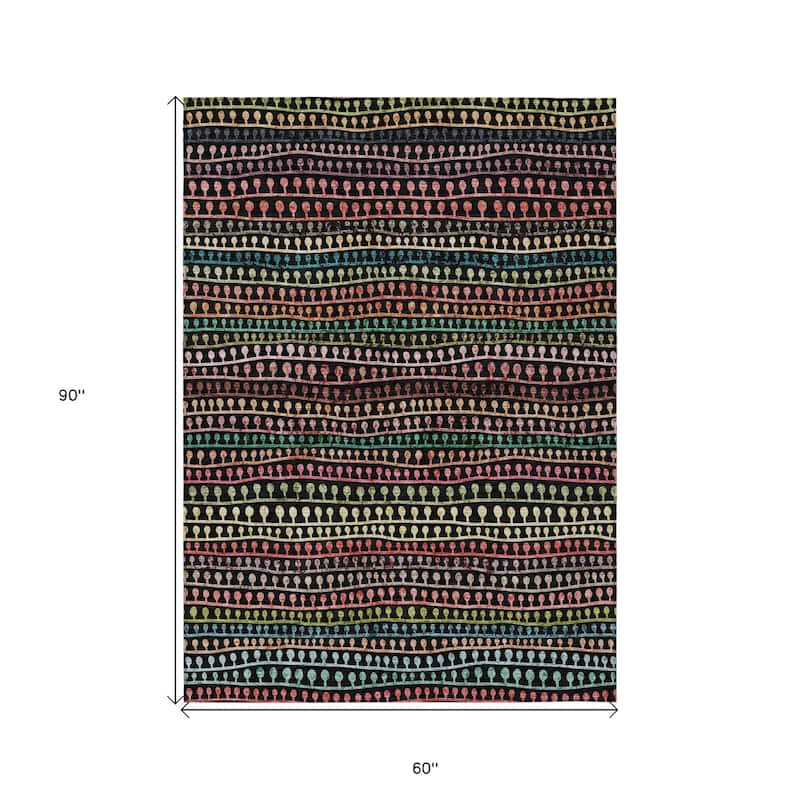 HomeRoots Striped Transitional Rectangle Outdoor Rug