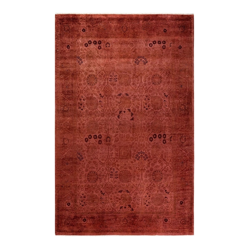 Vibrance, One-of-a-Kind Hand-Knotted Area Rug - Pink, 6' 0" x 9' 6" - 6' 0" x 9' 6"