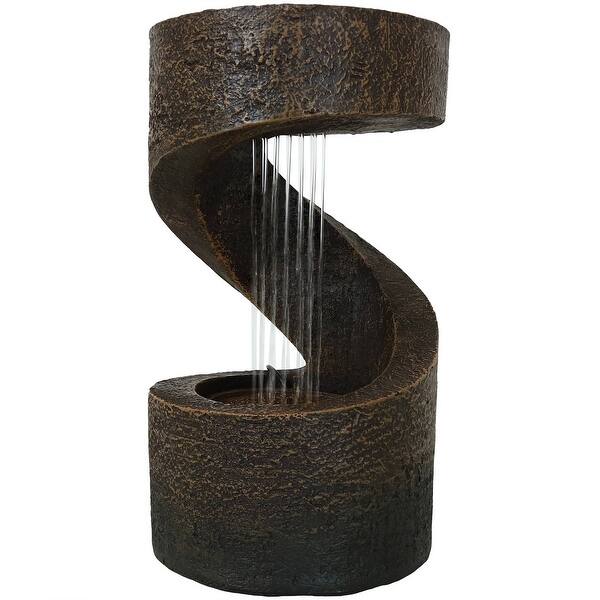 slide 10 of 11, Sunnydaze Winding Showers Tabletop Water Fountain with LED Light - 13-Inch - 13.75-In 13.75-In