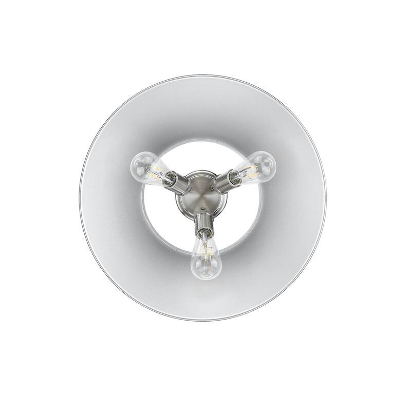 Yep by Golden Lighting Orwell 3-light Flush Mount in Pewter and Chrome shade - Silver