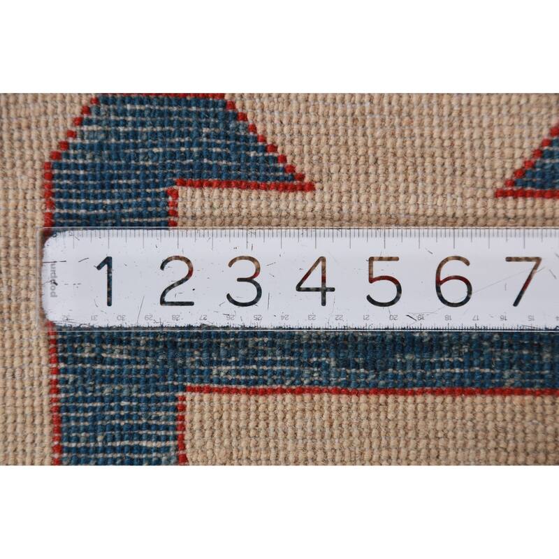 Hand Knotted Oriental 100% Wool Carpet Traditional Geometric Multi-Colored Kazak Area Rug - 11' 5'' X 8' 6''