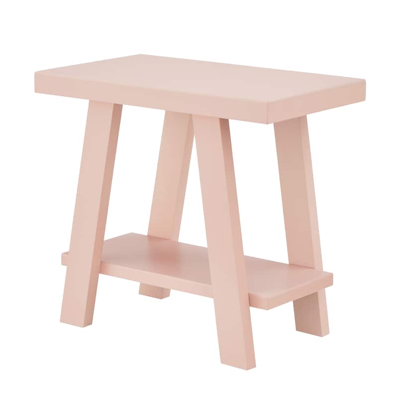 Roundhill Furniture Athens Contemporary Wood Shelf Side Table - Pink - Wood