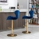 preview thumbnail 9 of 16, 2 Velvet Bar Stools with Chrome Footrest and Base Swivel Height Adjustable