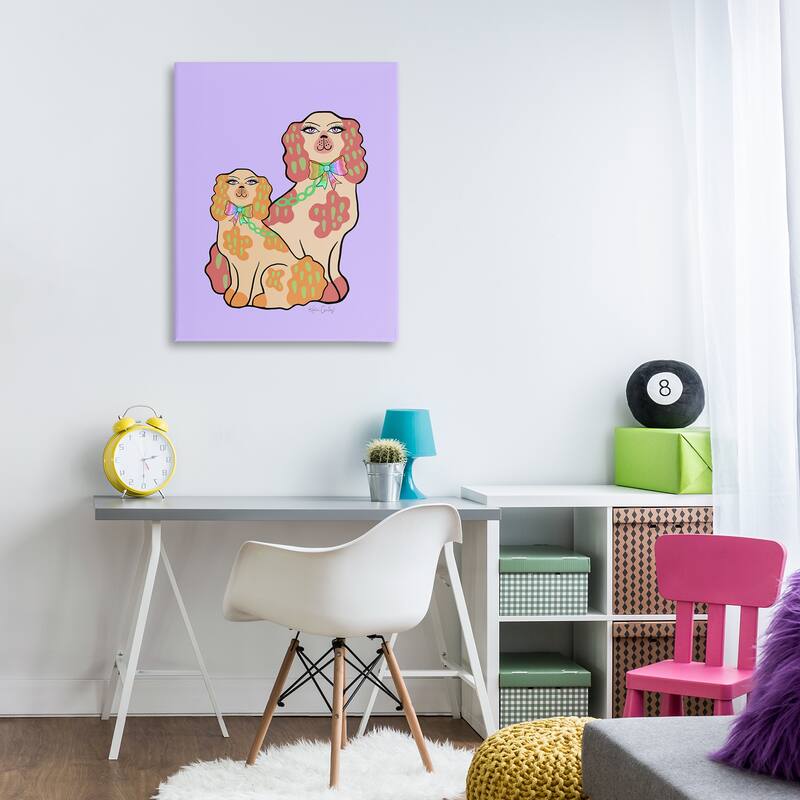 Stupell Funky Dogs on Purple Canvas Wall Art Design By Katie Conley