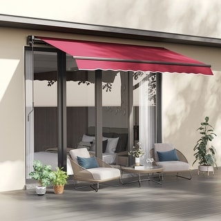 Outsunny 10x8-foot Manual Retractable Sunshade Shelter Awning