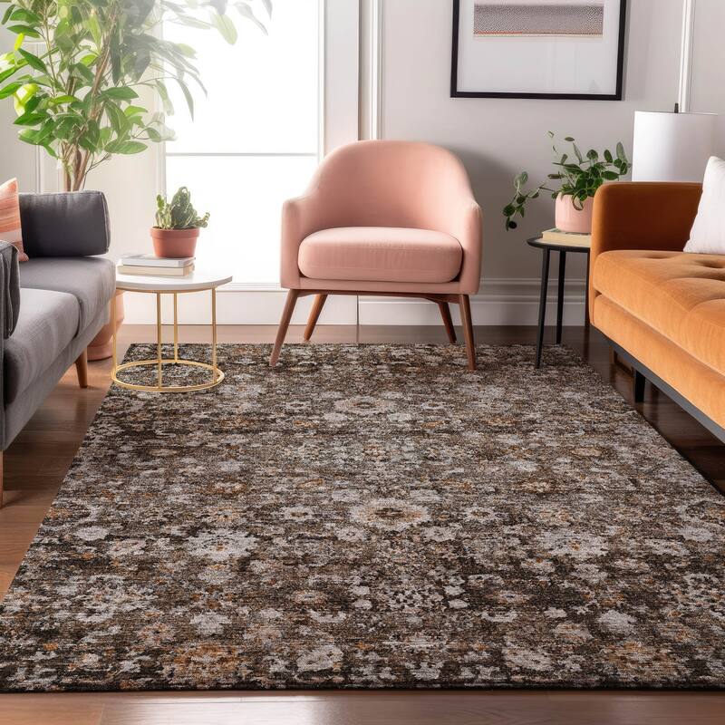 Premium Washable Super Soft Vintage Traditional Mayfield Rug - Fudge - 5' x 7' 6" - Rectangle