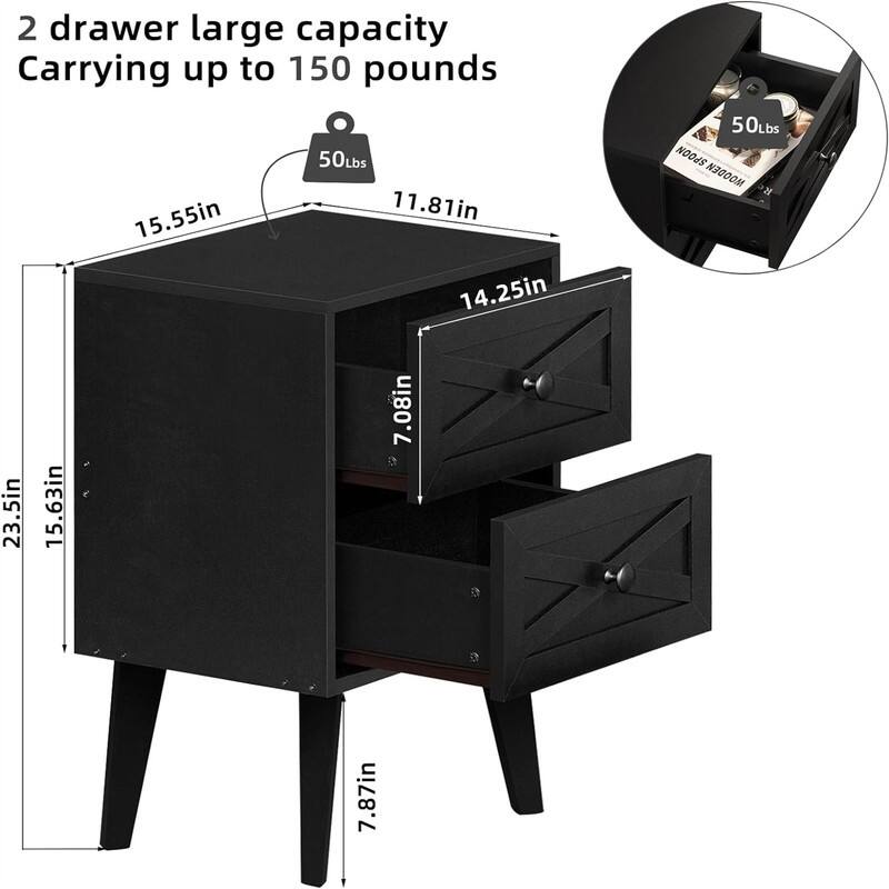 End Table with 2 Drawers