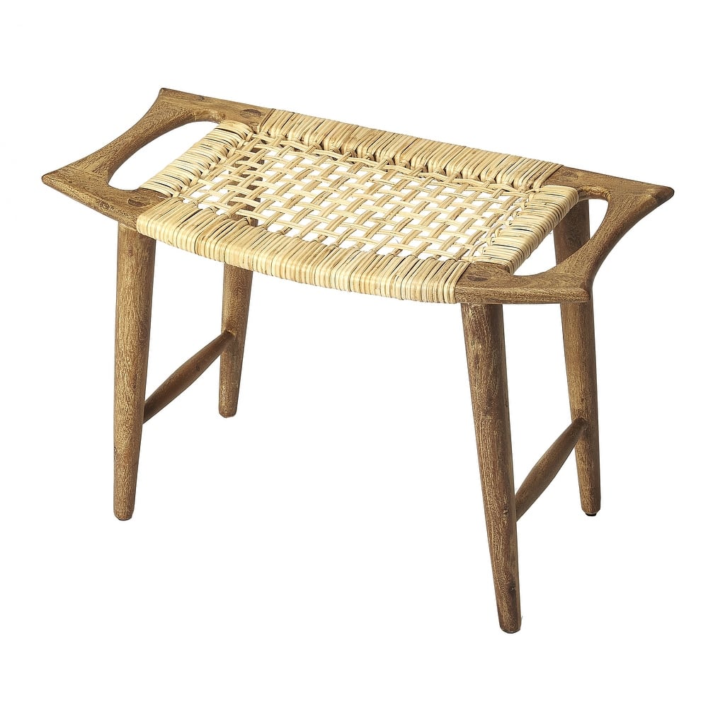 Butler Tristan Modern Wide Mango/Rattan Stool