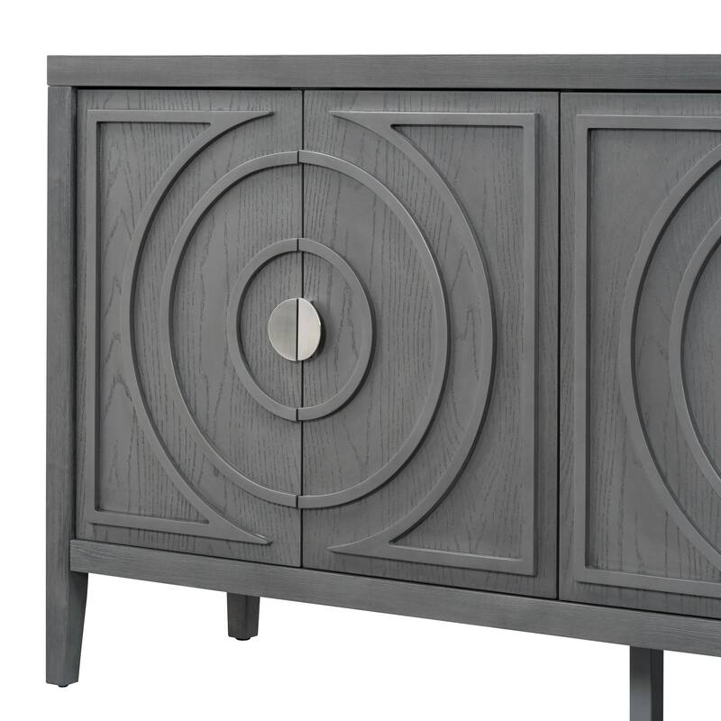 Retro Sideboard door with Circular Groove Design cabinets