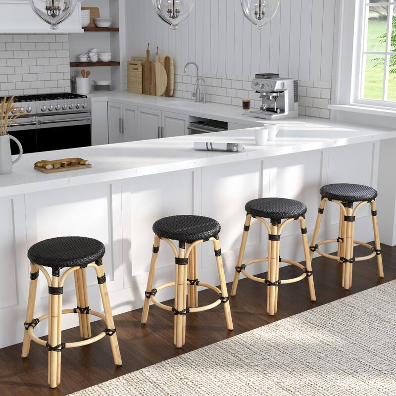 Tobias 24" Rattan Round Counter Stool