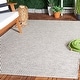 SAFAVIEH Washable Rug Outdoor Sisal All-Weather Collection - 8' x 10', Light Grey & Ivory, Non-Shedding & Easy to Clean, Ideal for Patio, Backyard, Mudroom (SAW460G