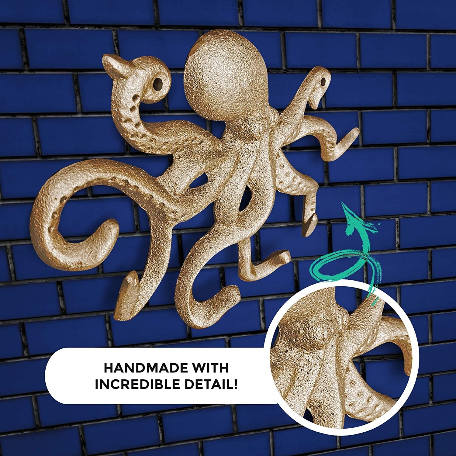 Wall Charmers Gold Cast Iron Octopus Wall Hook - Bed Bath & Beyond