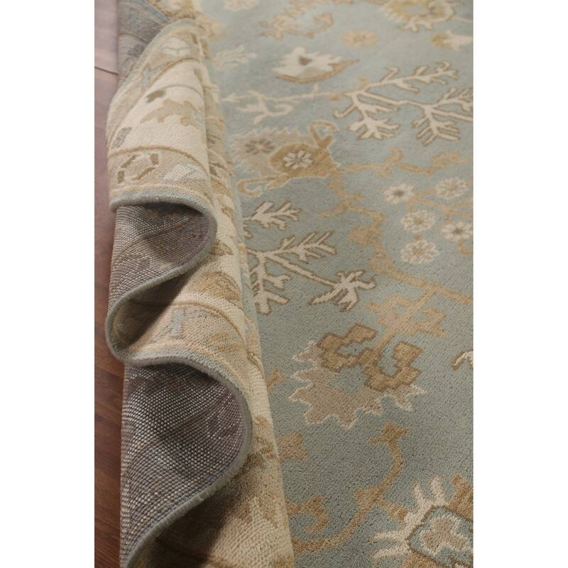Earth Tone Oushak Indian Area Rug Handmade Wool Carpet - 9'3"x 11'10"
