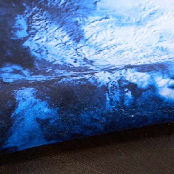 slide 2 of 8, Nourison Imagination Indoor only Blue Planet Graphic Area Rug - 5' Round 5' Round - Blue
