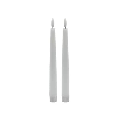 Pointed Flameless Taper Candles - 8.5" - Set of 2
