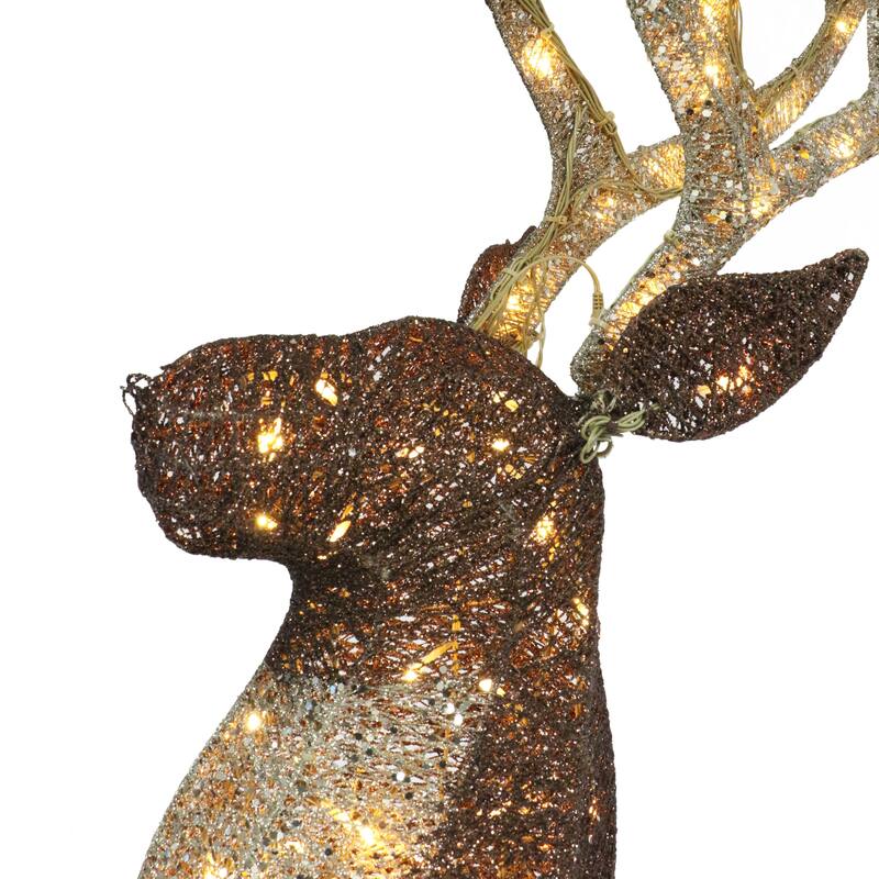 Puleo International 72" Pre-Lit Outdoor Elk with 160 Warm White Twinkling LED Lights