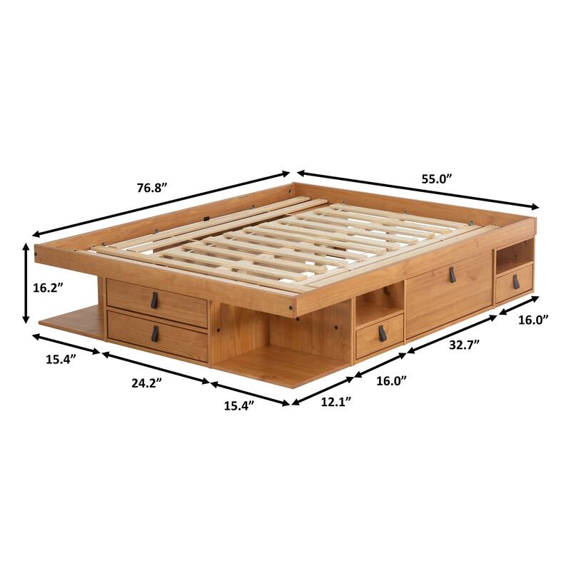 Copper Grove Rivne Storage Platform Bed with Drawers and Shelves