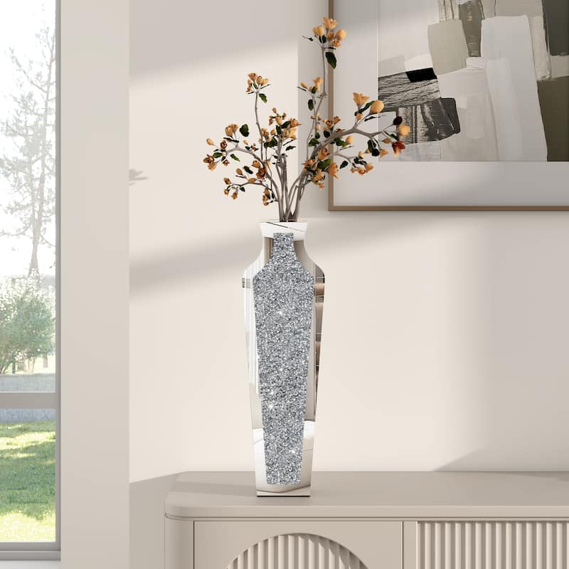 Tall Crushed Diamond Floor Vase