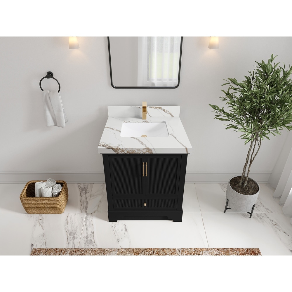 30 inch black bathroom hot sale vanity without top