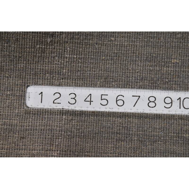 Gray Gabbeh Modern Runner Rug Hand-Knotted Wool Carpet - 2'9"x 9'9"