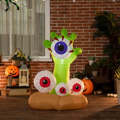 Outsunny 4' Hand Clutching Eyeball Halloween Decoration