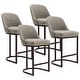 preview thumbnail 76 of 81, Leick Home Upholstered Barrelback Counter Stool with Metal Base