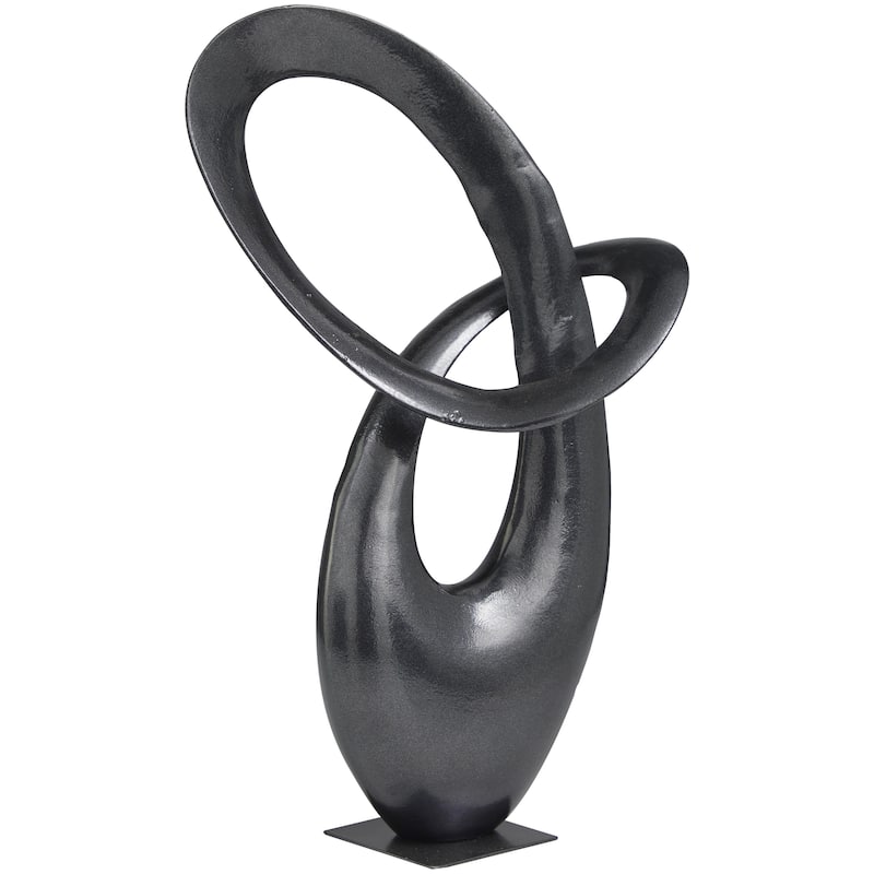 Aluminum Metal Abstract Decorative Sculpture - Dark Gray or Gold - Roche River Decor