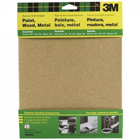 3M 9002NA "Aluminum Oxide" Sandpaper 9''X11'' Medium