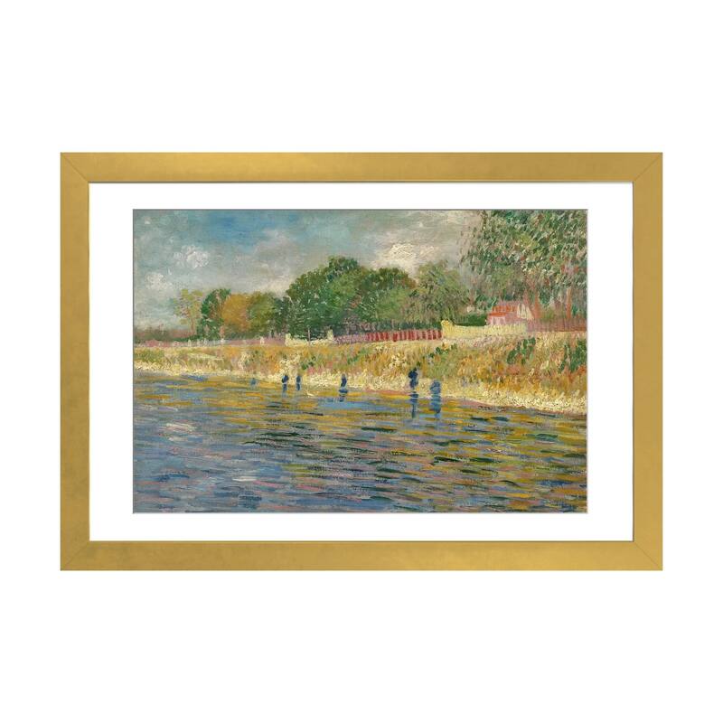 iCanvas "Bank Of The Seine, 1887" by Vincent van Gogh - Gold - 16x24x1