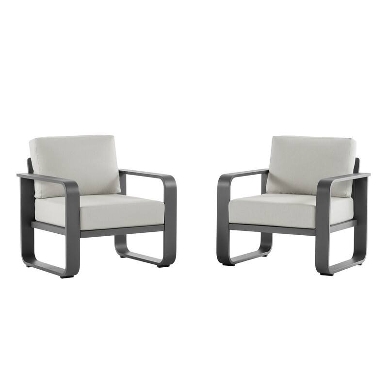 Spruce & Spring Outdoor Patio Furniture Set Aluminum Sofa Accent Chair