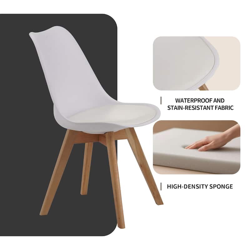 Set of 4 dining chairs, medieval modern style dining chairs for kitchen and dining room, with wooden legs