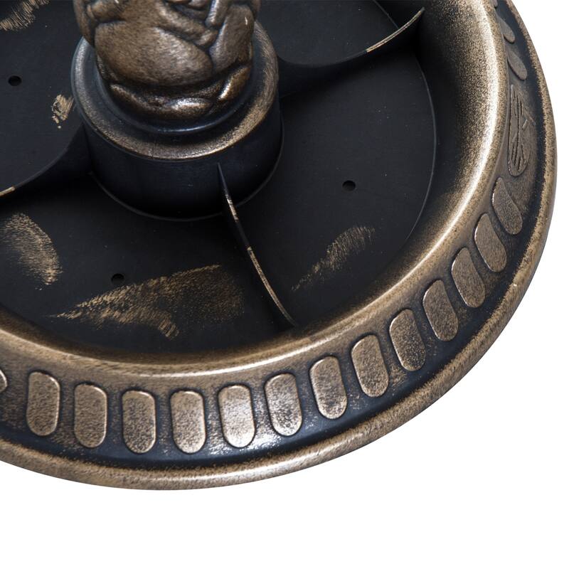 Outsunny 3-in-1 Resin Free Standing Garden Pedestal Bird Bath Bowl Feeder Planter - Bronze