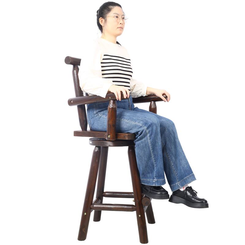 Rustic Bar Stool - Fir Wood Construction