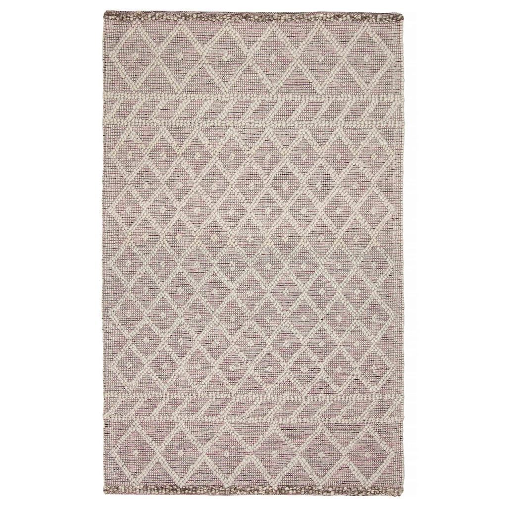 ECARPETGALLERY Braid weave Sienna Grey Wool Rug - 5'0 x 9'10