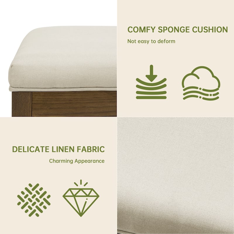 Modern Linen Cushioned Dining Chair, Fully Upholstered Accent Chair