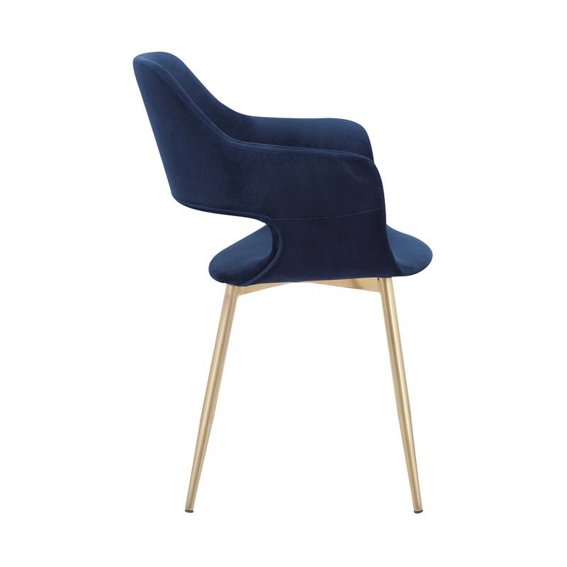 Gigi Modern Glam Velvet Dining Chairs with Gold Legs - Set of 2