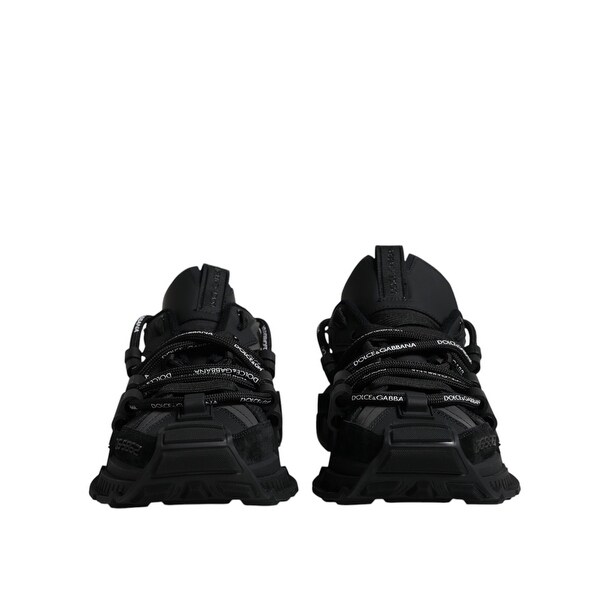 Dolce & Gabbana Black Low Top Space Lace Up Sneakers Men's Shoes