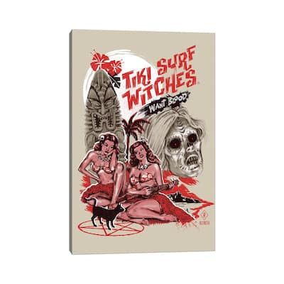iCanvas "Tiki Surf Witches Want Blood" by Steven Rhodes Canvas Print