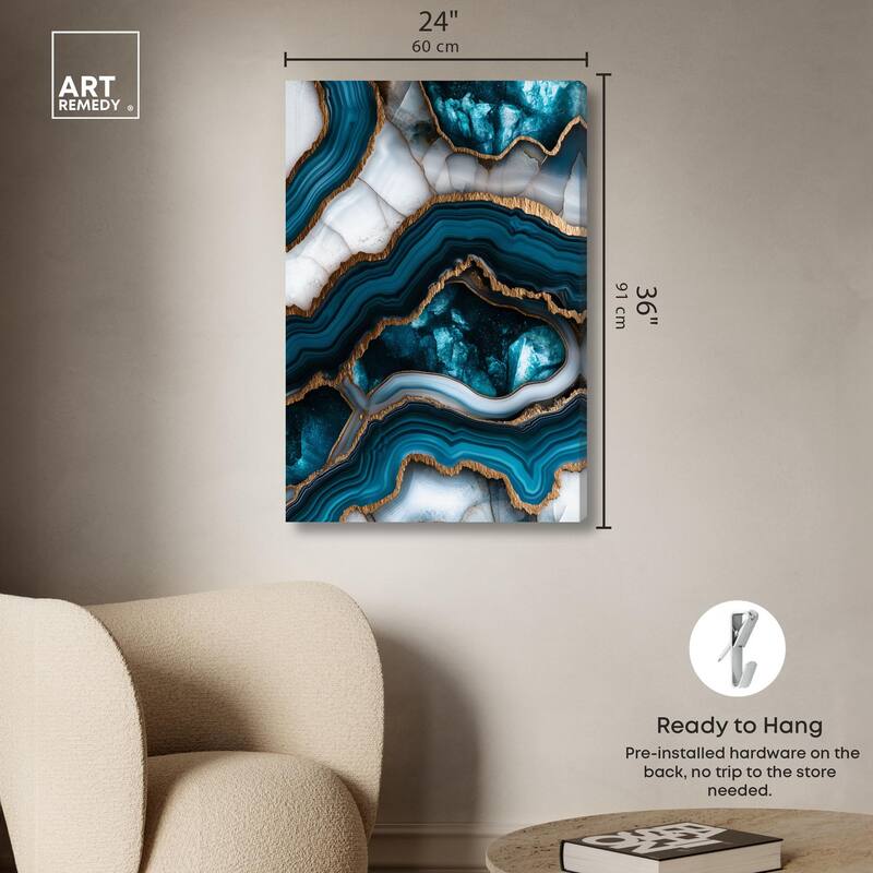 Teal Tectonic III Canvas by Art Remedy, Gallery Wrapped