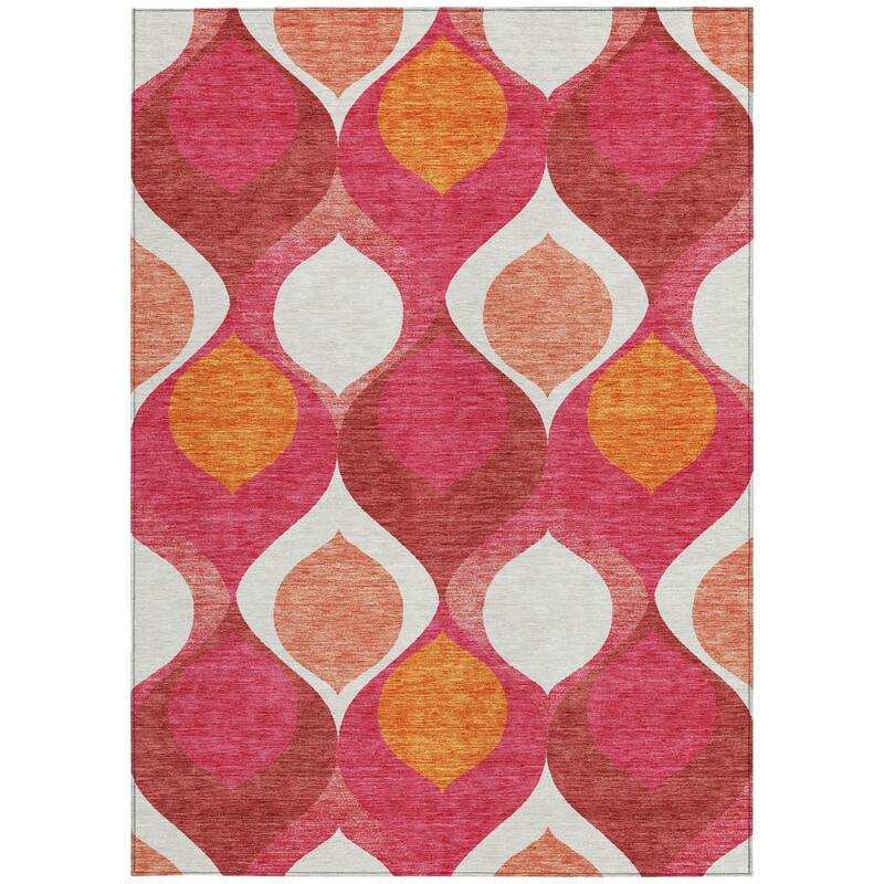 HomeRoots Ogee Transitional Rectangle Outdoor Rug
