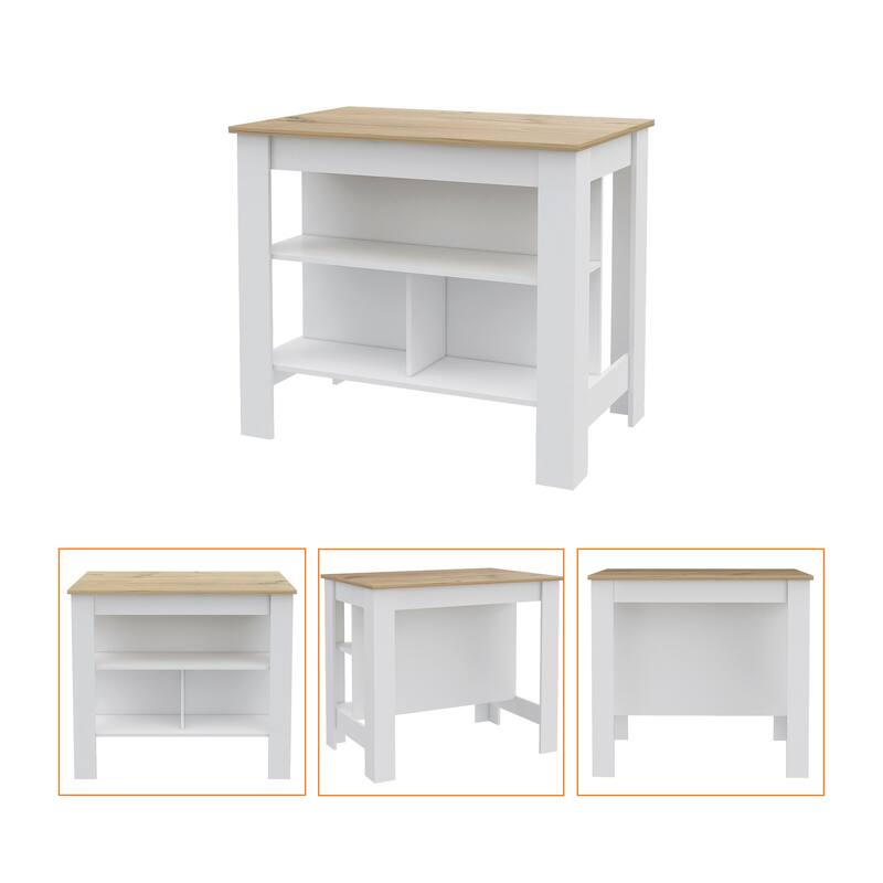 TUHOME Phoenix 2-Piece Kitchen Set with Kitchen Island and Utility Sink Cabinet - N/A