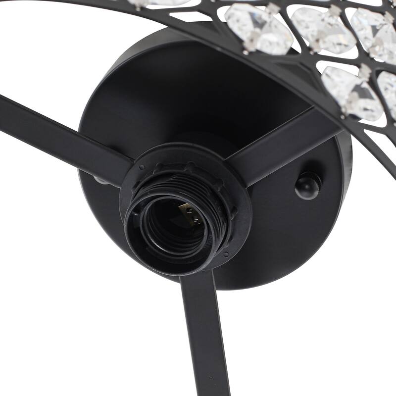 1-Light Modern Vintage Drum Crystal Semi-Flush Mount Ceiling Light