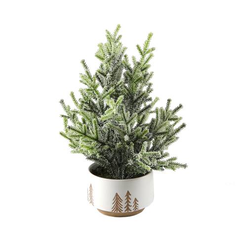 11.5" Frosted Xmas tree in 4" Reversed Bowl Pot