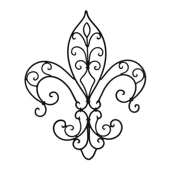 Shop Wrought Iron Open Work Fleur De Lis Wall Hanging On Sale