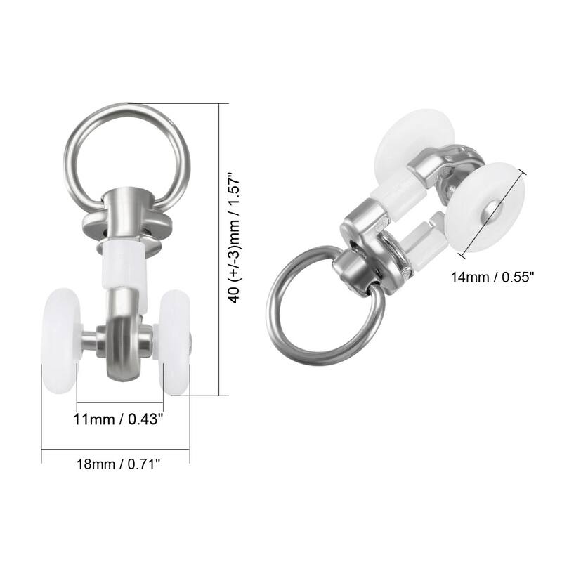 Curtain Track Rollers Plastic Twin Wheeled Carriers 14mm Dia 20 Pcs - White