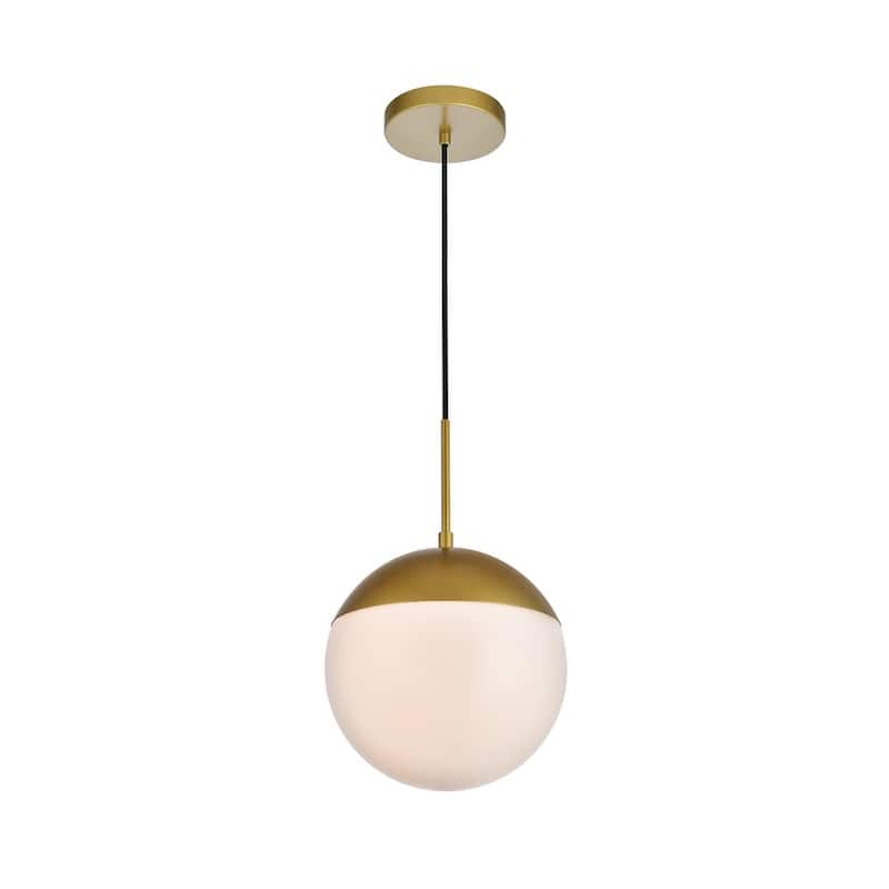 1-Light Frosted White Glass Pendant